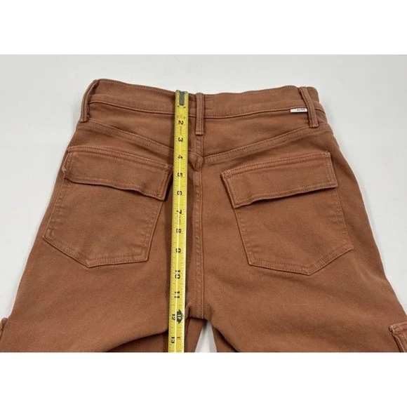 Mother The Rambler Cargo Ankle 26 High-Waisted Brown Straight Leg Pants - Picture 8 of 9